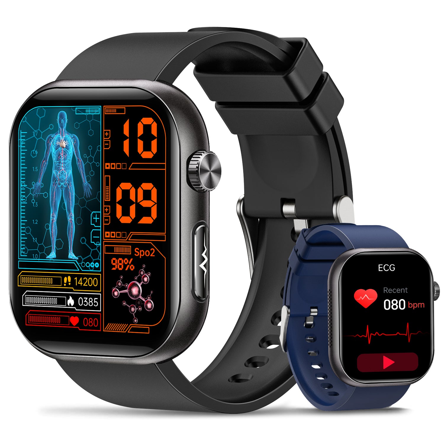 ET587 Smartwatch for Men with ECG/HRV/Blood Pressure/Micro Health Check