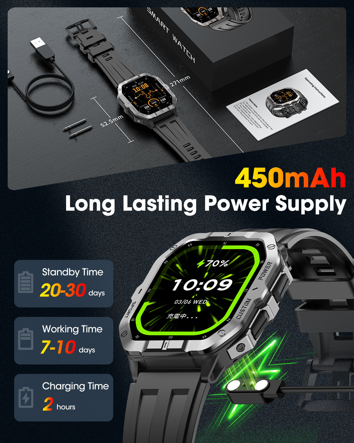 AK98 Women's Smartwatch, Elegant Round