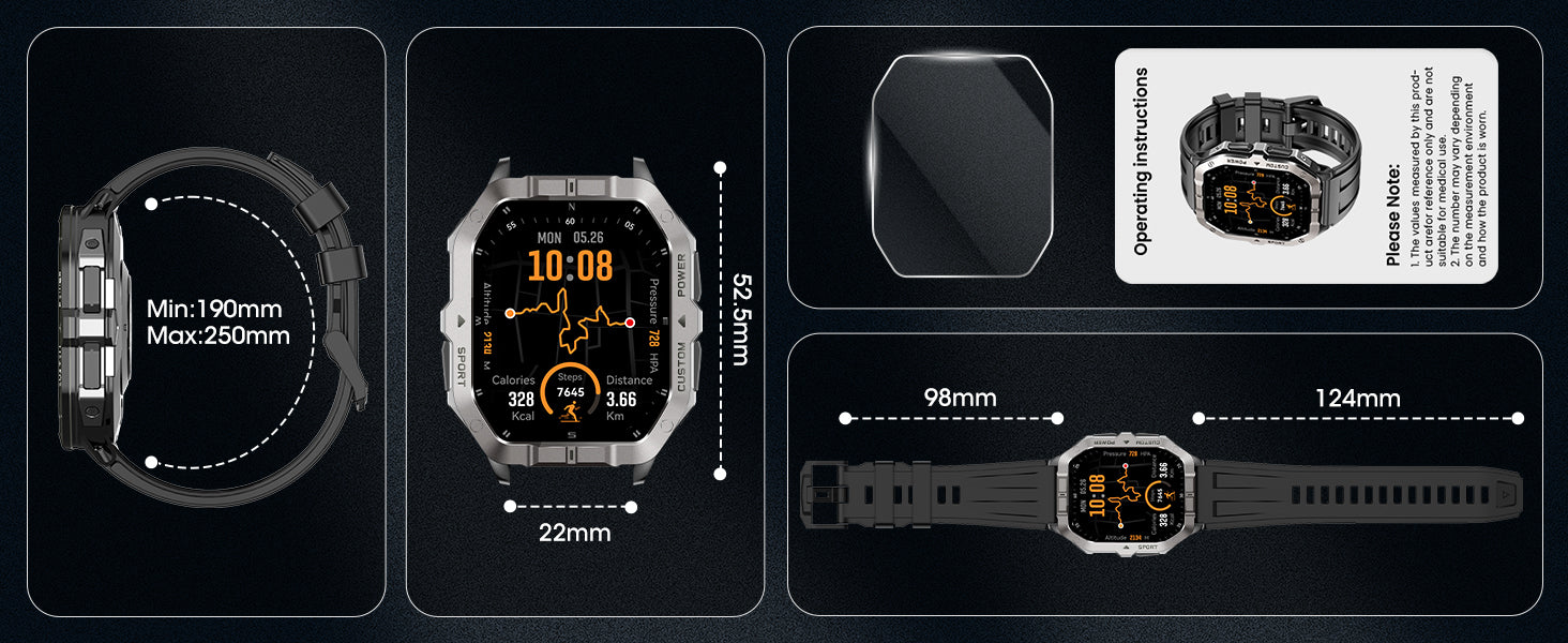 AK98 Women's Smartwatch, Elegant Round