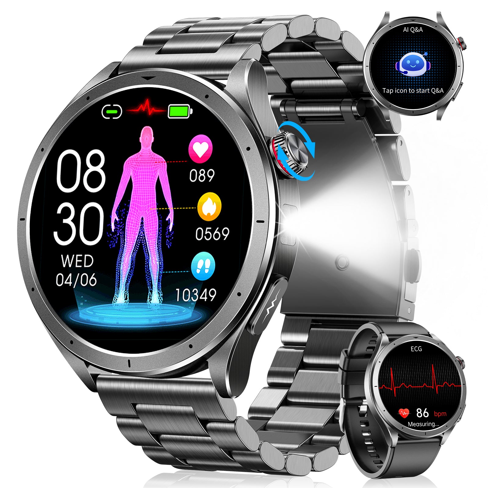 ET472 Men’s Smartwatch with ECG+HRV